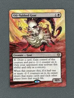 Oft-Nabbed Goat MTG Lorwyn Eclipsed Commander Hand Painted Extended Altered Art - Image 1