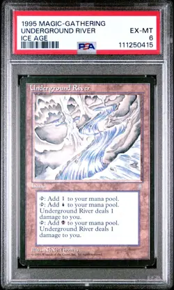 Magic the Gathering - Ice Age Underground River 1995 PSA 6 - Image 1