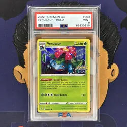 PSA 9 MINT 2022 Pokemon Go VENUSAUR #003 Holo Foil Rare - Image 2