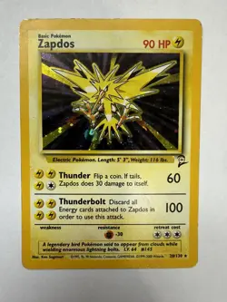 Pokemon TCG Zapdos Base Set 2 Holo Rare Card 20/130 Very good condition - Image 1