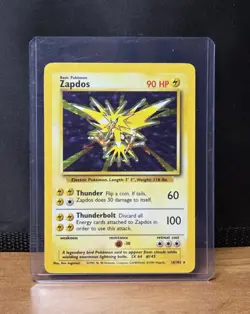 Vintage Pokemon TCG Zapdos 15/62 Fossil Holo Rare Card LP - Image 1