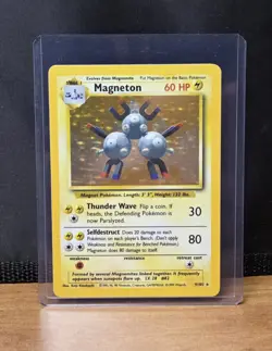 Pokemon TCG Unlimited Magneton Rare Holo 9/102 Card LP Vintage - Image 1