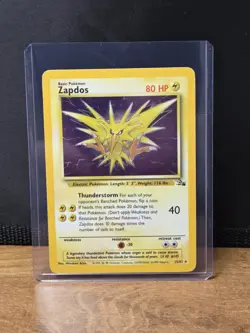 Vintage Pokemon TCG Zapdos 15/62 Fossil Holo Rare Card LP - Image 1