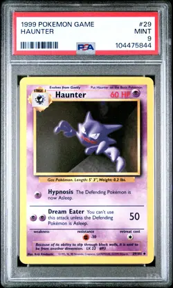 1999 POKEMON BASE SET UNLIMITED #29 HAUNTER PSA 9 - Image 1