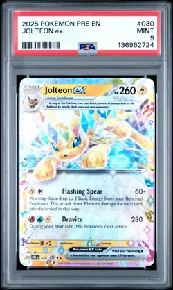2025 POKEMON PRE EN-PRISMATIC EVOLUTIONS #030 JOLTEON EX PSA 9 - Image 1