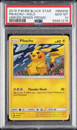 2019 POKEMON SM UNIFIED MINDS SINGLE PACK BLISTERS PIKACHU-HOLO PSA 10 - Image 1