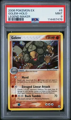 2006 POKEMON EX LEGEND MAKER #6 GOLEM-HOLO PSA 9 - Image 1