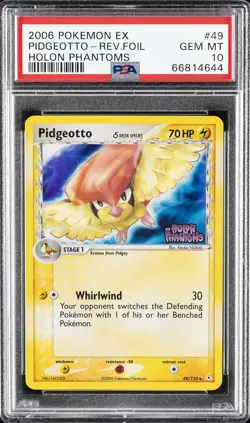2006 POKEMON EX HOLON PHANTOMS #49 PIDGEOTTO-REVERSE FOIL PSA 10 - Image 1