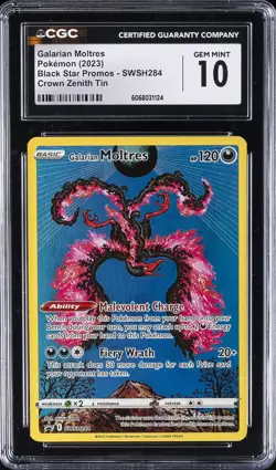2023 POKEMON BLACK STAR PROMOS #SWSH284 GALARIAN MOLTRES CGC 10 GEM MINT - Image 1