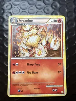 Pokemon TCG Arcanine 1/123 Heartgold & Soulsilver Holo Rare - LP - Image 1
