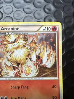 Pokemon TCG Arcanine 1/123 Heartgold & Soulsilver Holo Rare - LP - Image 3