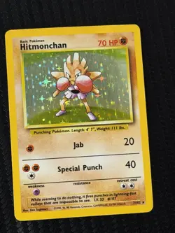 Pokemon TCG Hitmonchan Base Set 7/102 Holo 1999-2000 Wizards Base Set - Image 1