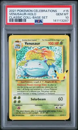 2021 POKEMON CELEBRATIONS CLASSIC COLL #15 VENUSAUR-HOLO PSA 10 - Image 1