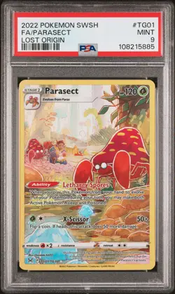 2022 POKEMON SWORD & SHIELD LOST ORIGIN #TG01 FULL ART/PARASECT PSA 9 - Image 1