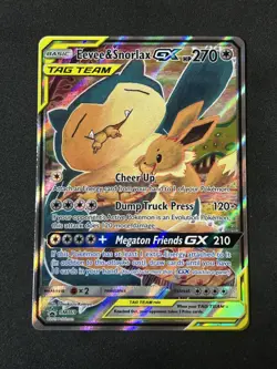 2019 Pokemon Eevee & Snorlax GX SM169 Tag Team Promo Holo - Image 1