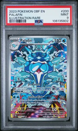 2023 POKEMON OBF EN-OBSIDIAN FLAMES ILLUSTRATION RARE #200 PALAFIN PSA 9 - Image 1