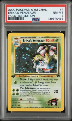 2000 POKEMON GYM CHALLENGE HOLO-1ST ED #4 ERIKA'S VENUSAUR PSA 8 - Image 1