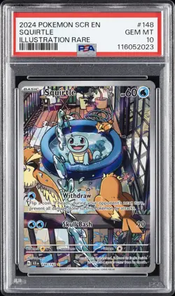 2024 POKEMON SCR EN-STELLAR CROWN ILLUSTRATION RARE #148 SQUIRTLE PSA 10 - Image 1