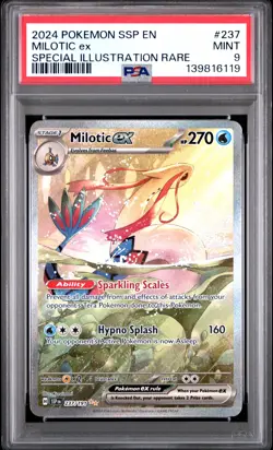 2024 POKEMON SSP EN-SURGING SPARKS SPECIAL ILLUSTRATION RARE MILOTIC EX PSA 9 - Image 1
