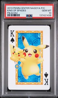2013 POKEMON CENTER NAGOYA PLAYING CARDS PIKACHU KING OF SPADES PSA 10 - Image 1