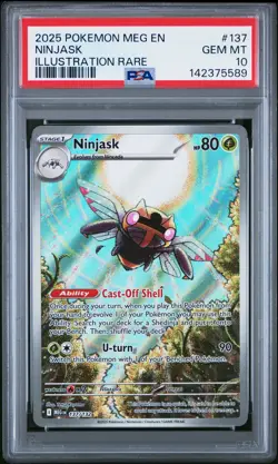 2025 POKEMON MEG EN-MEGA EVOLUTION ILLUSTRATION RARE #137 NINJASK PSA 10 - Image 1