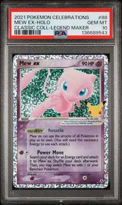 2021 POKEMON CELEBRATIONS CLASSIC COLLECTION #88 MEW EX-HOLO PSA 10 - Image 1