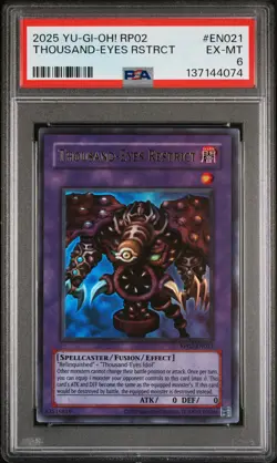 2025 YU-GI-OH! RP02-RETRO PACK 2 #EN021 THOUSAND-EYES RESTRICT PSA 6 - Image 1