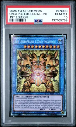 The Unstoppable Exodia Incarnate MP25-EN008 Starlight Rare Yugioh PSA 10 *769 - Image 1