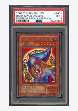 Yu-Gi-Oh PSA 9 Dark Magician Girl UR 2001 P4-01 Premium Pack 4-Replica JPN - Image 1