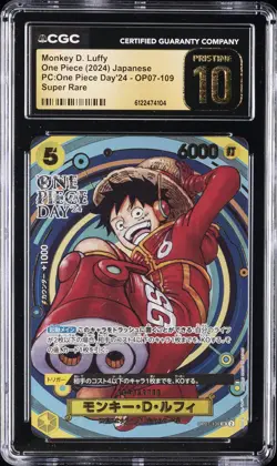 2024 ONE PIECE JPN PC ONE PIECE DAY 24 SUPER RARE MONKEY D. LUFFY CGC 10 PRISTIN - Image 1