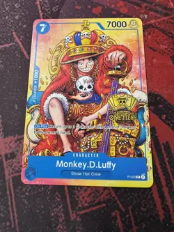 One Piece Monkey.D.Luffy 2nd Anniversary Stamped Promo P-043 - Image 1