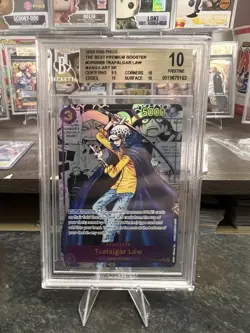 One Piece CCG Trafalgar Law PRB01 Manga Alt Art OP05-069 BGS 10 Pristine - Image 1