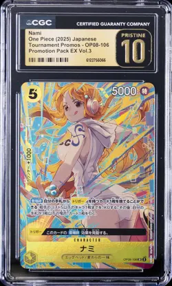 2025 ONE PIECE TOURNAMENT PROMOS JPN #OP08-106 NAMI CGC 10 PRISTINE - Image 1