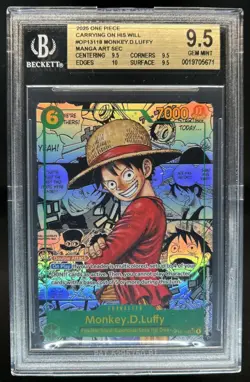 2025 One Piece Carrying On Will Monkey D Luffy Manga Alt Art #OP13-118 BGS 9.5 - Image 1
