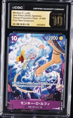 2024 ONE PIECE THEME PROMOTION PACK JPN #P-099 MONKEY D. LUFFY CGC 10 PRISTINE - Image 1
