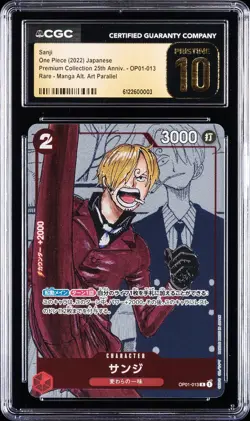 2022 ONE PIECE PREMIUM COLL 25TH ANNIV. JPN #OP01-013 SANJI CGC 10 PRISTINE - Image 1