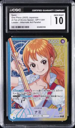 2025 ONE PIECE JPN ALT ART #OP11-041 NAMI CGC 10 GEM MINT - Image 1