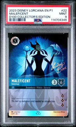 2023 DISNEY LORCANA EN P1-PROMO #22 MALEFICENT UNINVITED PSA 9 - Image 1