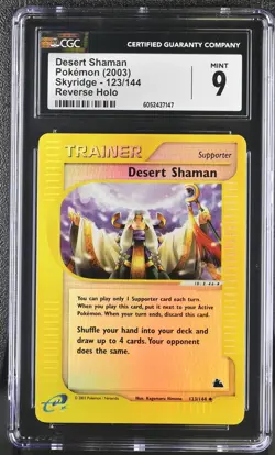 CGC 9 MINT Desert Shaman 2003 Skyridge 123/144 Reverse Holo Pokemon Card - Image 1