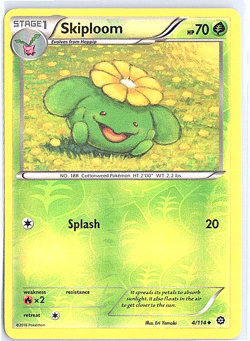 Skiploom 4/114 XY - Steam Siege Reverse Holo - Pokemon Card NM - Image 1