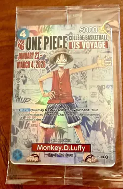 Bandai Namco One Piece CCG Monkey D. Luffy US Voyage Promo Card P-055 - Image 1