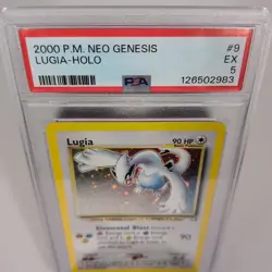 2000 Pokemon Neo Genesis Lugia Holo Card PSA 5 - Image 3