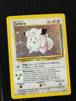 Clefairy 5/102 #5 Holo Rare Card 1999 Pokemon TCG Base Set WOTC Vintage LP - Image 1
