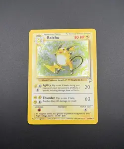 2000 Pokemon TCG Base Set 2 Raichu Holo Card #16/130 - Image 1