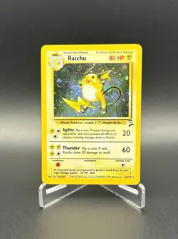 2000 Pokemon TCG Base Set 2 Raichu Holo Card #16/130 - Image 3