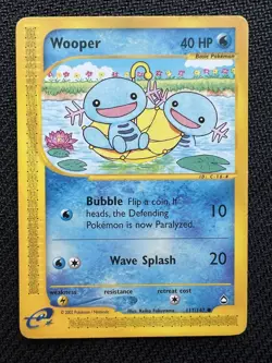 Wooper 117/147 Aquapolis Regular Pokemon Card Moderately Played MP - Image 1