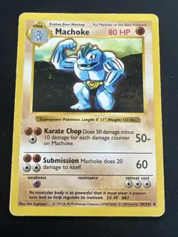 Base Set Vintage Shadowless Pokemon 9 Card Lot - Machoke, Staryu & Weedle - Image 2