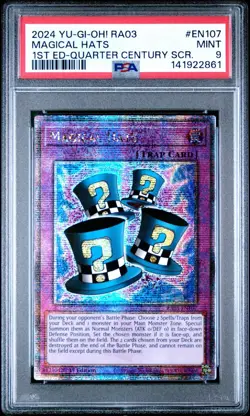 PSA 9 Magical Hats Quarter Century Secret Rare RA03-EN107 Yugioh Card Bonanza - Image 1