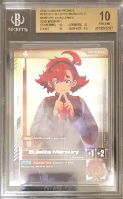 Gundam Card Game Suletta Mercury NewType Top 4 TCG Exclusive Promo BGS 10 - Image 1
