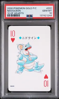 2000 POKEMON GOLD VERSION PLAYING CARDS 10 OF HEARTS #031 NIDOQUEEN PSA 10 - Image 1